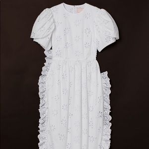 Simone Rocha x H&M Eyelet Embroidery Dress Sz S